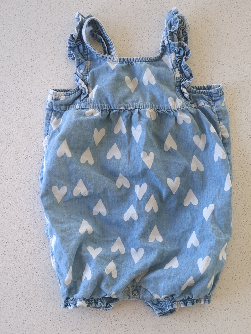 Carter's Light Blue Heart Print Romper